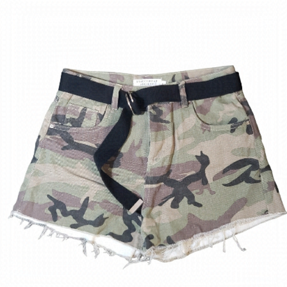 STREETWEAR Society Camo Cutoff Jean Shorts
